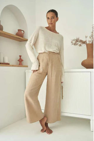 Jude Linen Pants // Taupe